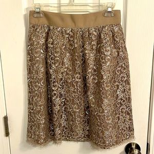 SOLD : Metallic lace skirt J. Crew size 2